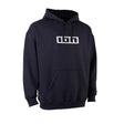 ION IONIC Hoodie 2026 in Dunkelblau mit weißem ION-Logo, Kapuze und Fronttasche, Vorderansicht