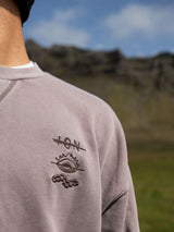 ION Sweater Mood Men beige Baumwollmischung mit gesticktem Motiv, Frontalansicht auf Modell