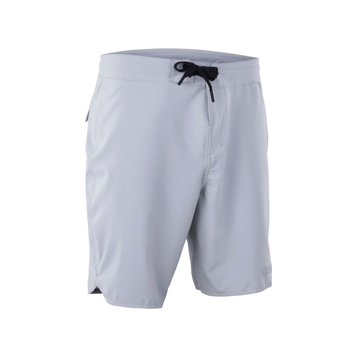 ION Ionic 19 Boardshorts 2026 hellgrau mit schwarzem Kordelzug, Frontansicht