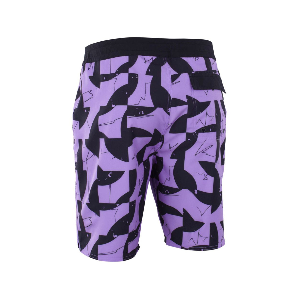 ION Boardshorts AOP 2026 lila-schwarz gemustert, Rückansicht, schnelltrocknend