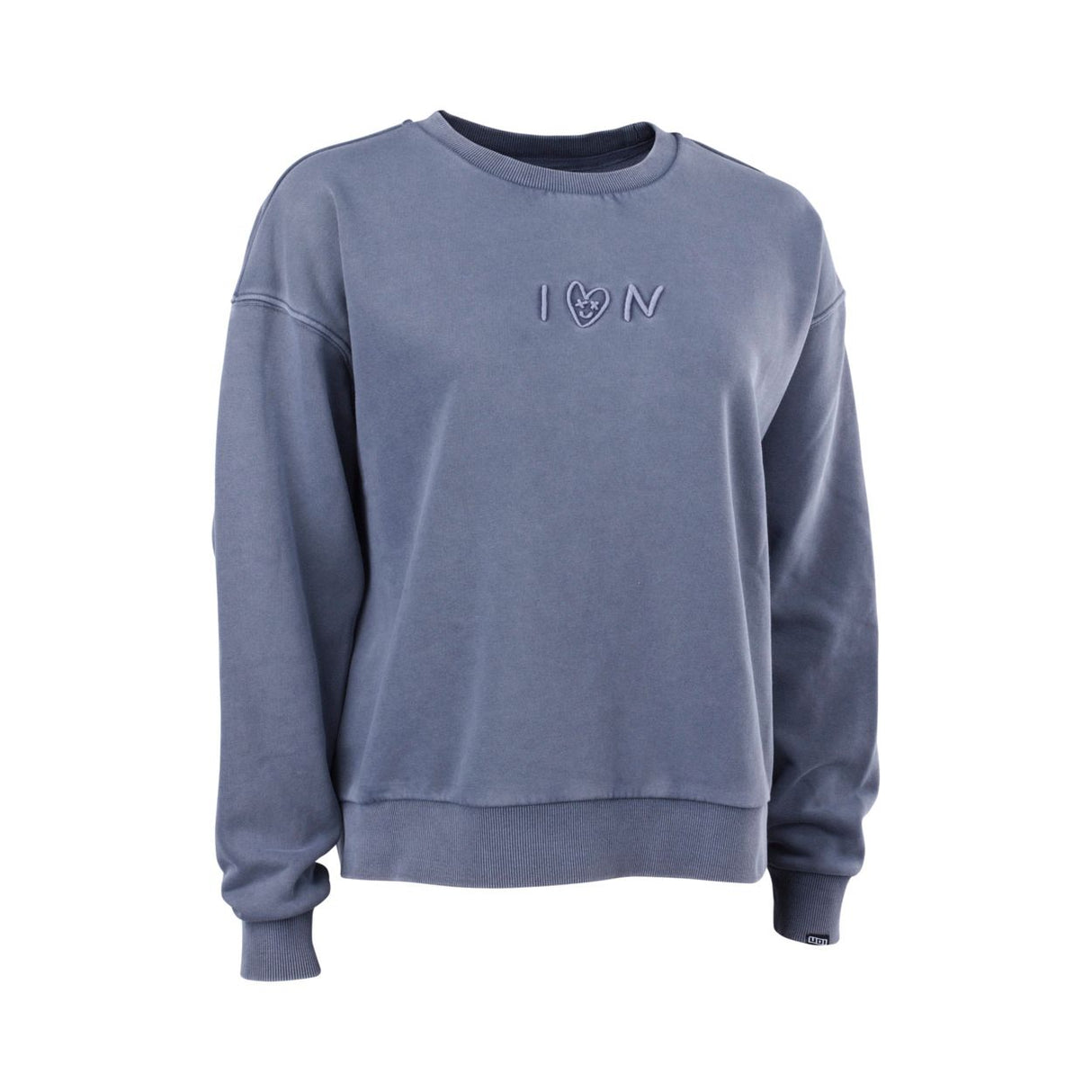 ION Sweater Mood 2026 in Blaugrau mit Logo-Stickerei, Frontansicht
