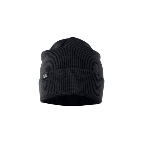 ION Beanie Ionic 2026 schwarze Strickmütze mit Rippstruktur, Frontansicht