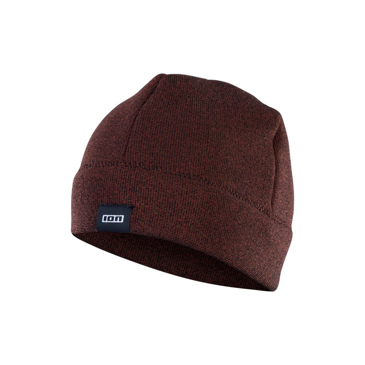 ION Wooly Neopren Beanie 2026 in Burgunderrot, Neopren-Wollmischung, gerippte Struktur, seitliche Ansicht