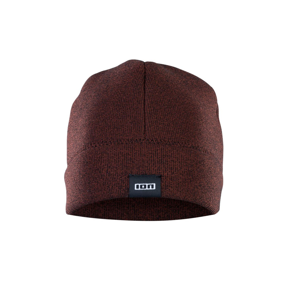 ION Wooly Neopren Beanie 2026 in Burgunderrot, Frontansicht, mit ION-Logo-Label