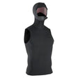 ION Hooded Neo Vest 3/2 schwarz, ärmelloses Neopren-Weste mit Kapuze, Frontalansicht