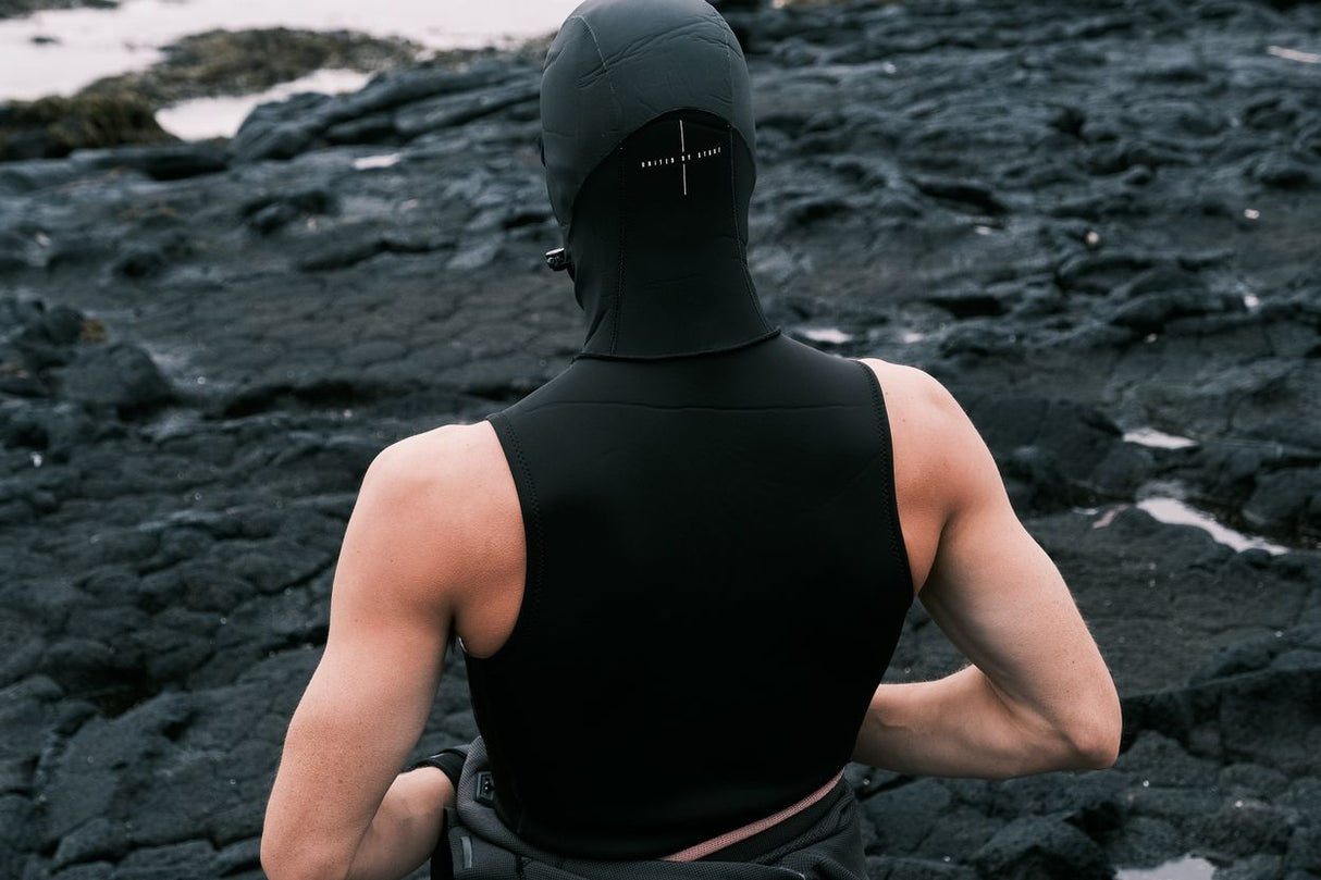 ION Hooded Neo Vest 3/2 schwarz, Neopren, Rückansicht, Wassersport