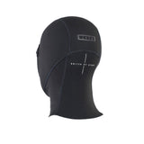 ION Neo Hood 2/1 2026 schwarze Neopren-Kapuze mit Logo, Frontansicht