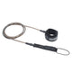 ION SUP Leash Core Ankle 2026 in Schwarz mit grauem Kabel, Knöchelmanschette und Handschlaufe, Frontansicht