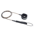 ION SUP Leash Core Ankle 2026 in Schwarz mit grauem Kabel, Knöchelmanschette und Handschlaufe, Frontansicht