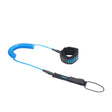 ION SUP Leash Core Coiled Ankle 2026, blau-schwarze Spiralleine mit Knöchel-Manschette und Handschlaufe