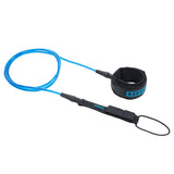ION Surf Leash Core Ankle 2026, blau-schwarze Fußschlaufe mit Kordel und Befestigungsmaterial, Seitenansicht