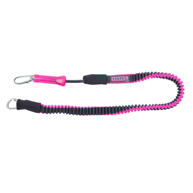 ION Core Long Sicherheitsleine 2026, pink-schwarze Neopren-Sicherheitsleine mit Karabinern, Frontalansicht