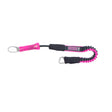 ION Leash Short 2026 Trapezleash pink schwarz mit Spiralseil und Metallkarabinern
Seitenansicht