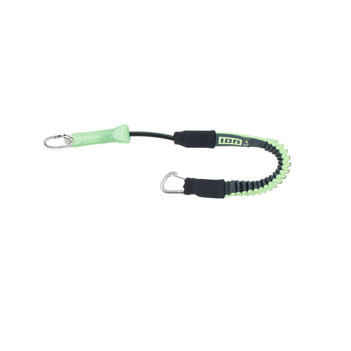 ION Leash Short 2026 Kiteleash grün schwarz mit Karabiner Befestigung Sicherheitsleine