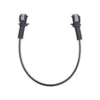 ION Windsurf Harness Line Fix Pro 2026, schwarzes Verbindungsseil mit gepolsterten Enden, Frontalansicht