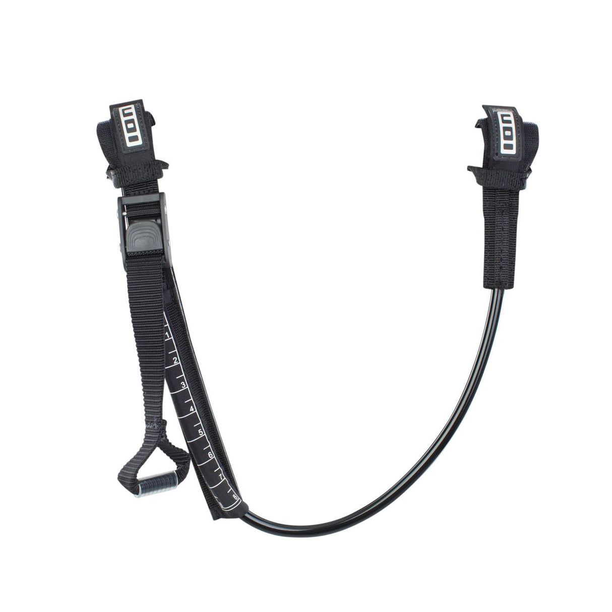 ION Windsurf Harness Line Vario 2026 schwarz mit Verbindungsleine und Befestigungen, Frontalansicht
