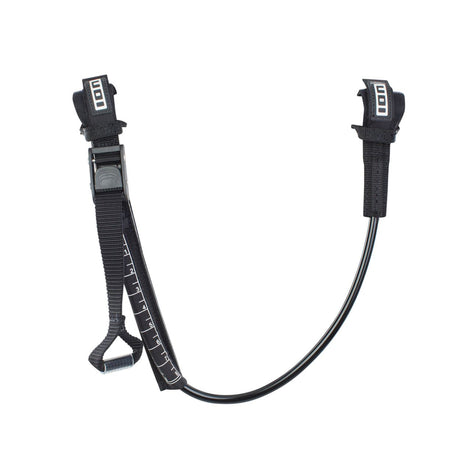 ION Windsurf Harness Line Vario 2026 schwarz mit Verbindungsleine und Befestigungen, Frontalansicht