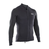 ION Neo Zip Top 2/1 LS Herren Neoprenanzug in Schwarz mit durchgehendem Reißverschluss, Vorderansicht
