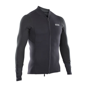 ION Neo Zip Top 2/1 LS Herren Neoprenanzug in Schwarz mit durchgehendem Reißverschluss, Vorderansicht
