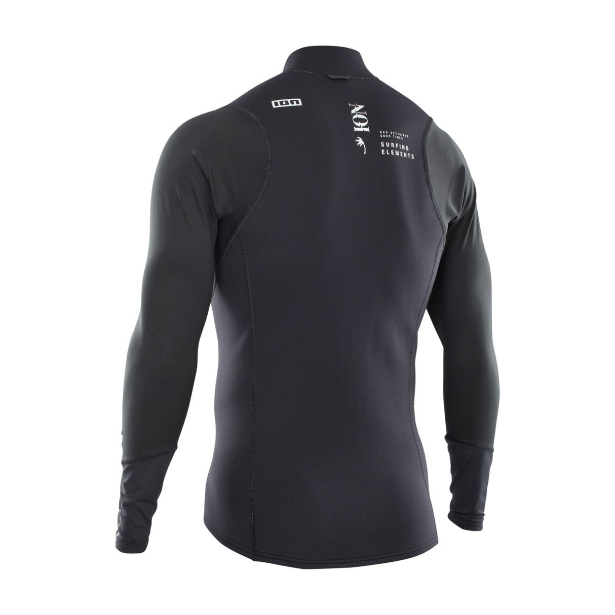 ION Neo Zip Top 2/1 LS Herren schwarz, Neopren Langarm Shirt mit Reißverschluss, Rückenansicht