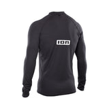 ION Promo Rashguard 2026 schwarzer Neopren-Badeshirt mit weißem Logo, Frontalansicht