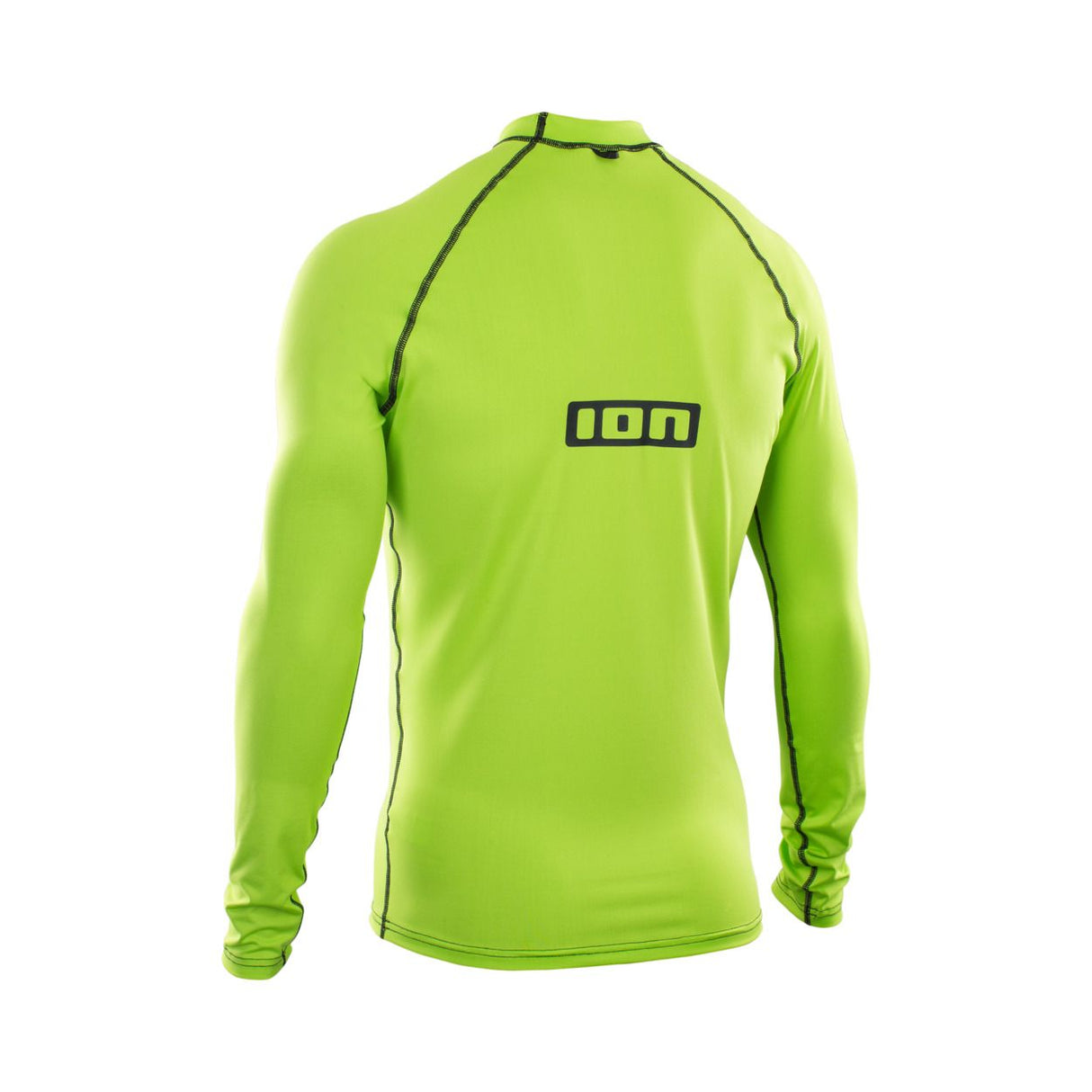 ION Promo Rashguard 2026 neongelb mit schwarzen Nähten, Langarm-Badeshirt, Vorderansicht