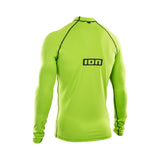 ION Promo Rashguard 2026 neongelb mit schwarzen Nähten, Langarm-Badeshirt, Vorderansicht