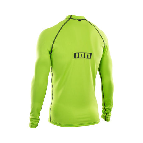 ION Promo Rashguard 2026 neongelb mit schwarzen Nähten, Langarm-Badeshirt, Vorderansicht