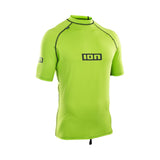 ION Promo Rashguard 2026 neongelb Kurzarm Funktionsshirt mit schwarzem Logo und Kontrastnähten, Vorderansicht