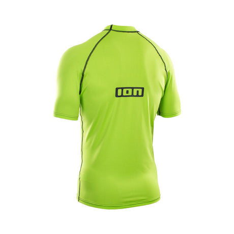 ION Promo Rashguard 2026 neongelb mit Kurzarm und dunklen Nähten, Frontansicht