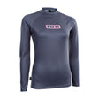 ION Rashguard Promo LS Damen 2026 in Dunkelblau mit rosa ION-Logo, Langarm-Funktionsshirt von vorne