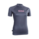 ION Rashguard Promo 2026 Damen Kurzarm dunkelblau mit rosa Logo Frontansicht
