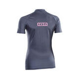 ION Rashguard Promo 2026 Damen Kurzarm Shirt in Dunkelblau mit rosa ION Logo, Rückansicht