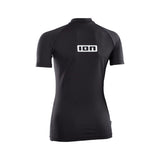 ION Rashguard Promo 2026 Damen schwarz Kurzarm Frontansicht mit ION Logo Wassersport Funktionsshirt