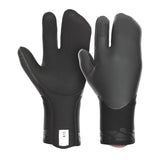 ION Lobster Mitten 4/3 2024 schwarze Neopren-Handschuhe mit Fäustling-Design, Frontal- und Rückansicht