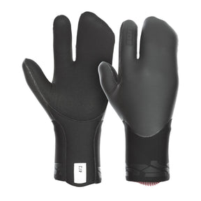 ION Lobster Mitten 4/3 2024 schwarze Neopren-Handschuhe mit Fäustling-Design, Frontal- und Rückansicht