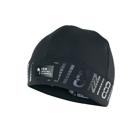 ION Water Beanie Neo Logo schwarz aus Neopren mit Logo-Print, Unisex-Mütze für Wassersport