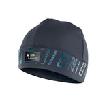 ION Water Beanie Neo Logo Unisex 2026, dunkelgrau mit blauem Logo-Print, Neopren-Material, Frontalansicht