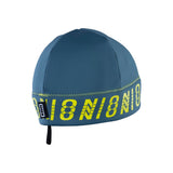 ION Water Beanie Neo Logo unisex, blaugrüne Neopren-Mütze mit gelbem ION-Logo-Band, Frontalansicht