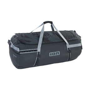 ION Suspect Duffel Bag 2024 in Schwarz mit grauen Henkeln und reflektierenden Streifen, Seitenperspektive
