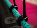 ION Wing Harness Line 2026 Trapezleine Türkis mit schwarzen Verbindungselementen und Messskala, Detailansicht