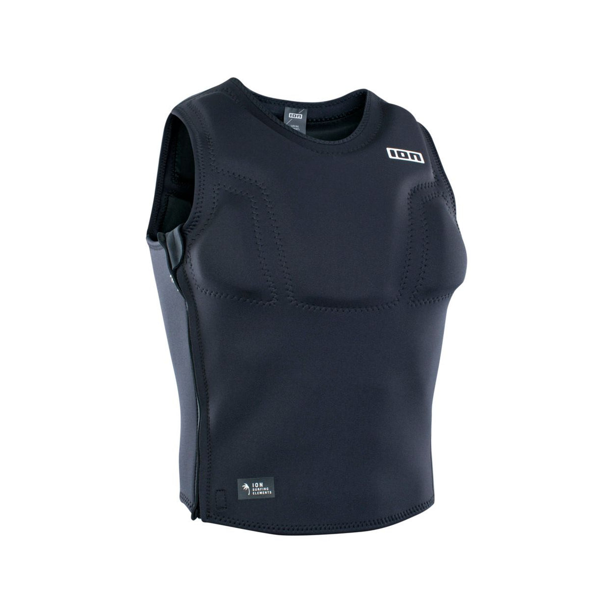 ION Vector Vest Element Side Zip 2026 in Dunkelblau, ärmellose Schutzweste mit seitlichem Reißverschluss, Frontansicht