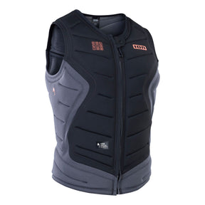 ION Collision Schutzweste Select Front Zip 2026 in Schwarz-Grau mit Frontreißverschluss, Frontansicht
