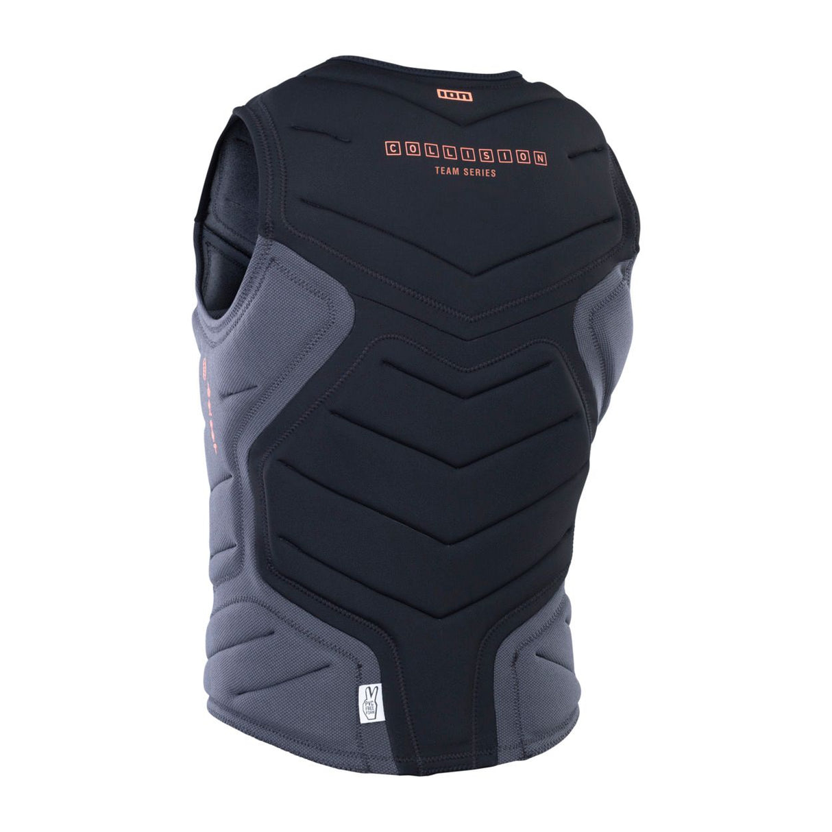 ION Collision Schutzweste Select Front Zip 2026, schwarz-grau, Frontalansicht mit Reißverschluss und Schutzpolsterung