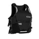 ION Booster X Vest Side Zip 2026, schwarze Neopren-Prallschutzweste mit Seitenreißverschluss, Frontalansicht