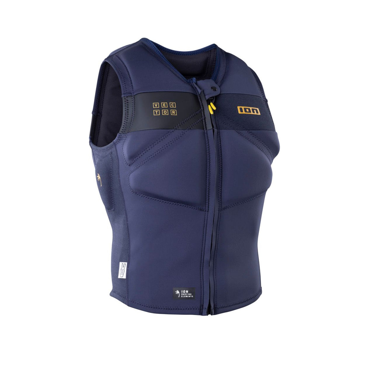 ION Vector Vest Amp Front Zip Junior 2024 in Dunkelblau mit Frontreißverschluss, Frontalansicht