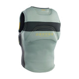 ION Vector Vest Amp Front Zip 2023 in Hellgrün mit schwarzem Streifen, Frontalansicht, Neopren-Schutzweste mit Reißverschluss