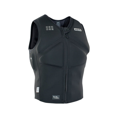 ION Vector Vest Core Front Zip Herren 2024 schwarze Prallschutzweste mit Reißverschluss, Frontalansicht
