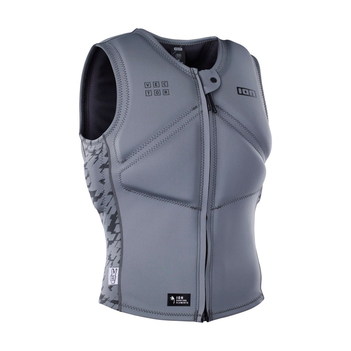 ION Vector Vest Core Front Zip Herren 2024, grau, Neopren mit Frontreißverschluss, Frontalansicht