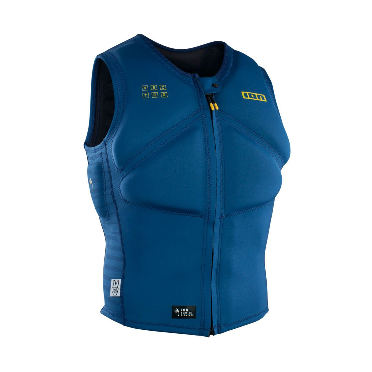 ION Vector Vest Core Front Zip Herren 2024 in Blau, Neopren-Weste mit Frontreißverschluss, Frontalansicht